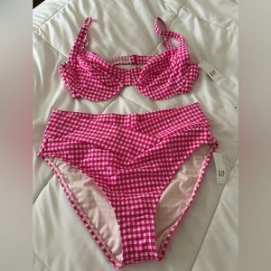 Gap Hot Pink Gingham Bikini